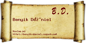 Benyik Dániel névjegykártya