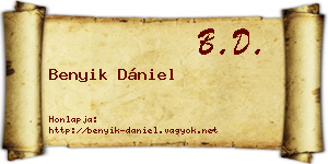 Benyik Dániel névjegykártya